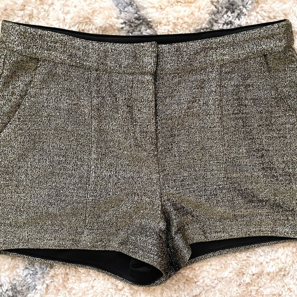 Gold and black glitter shorts